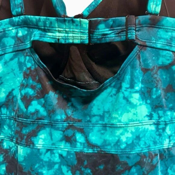 Torrid Teal Tie-Dye Mesh Inset One-Piece Swimsuit Size 3 3XL - Picture 10 of 15